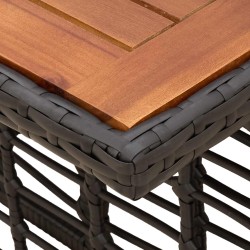 Table de Jardin Noir et naturel 100 x 55 x 37 cm 641131641131