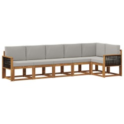 Ensemble de canapés d'extérieur 6 pcs Naturel et gris clair 641139641139