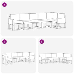 Ensemble de canapés d'extérieur 6 pcs Naturel et gris clair 641139641139