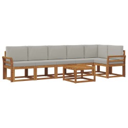 Ensemble de canapés d'extérieur 7 pcs Gris Naturel et Clair 641142641142
