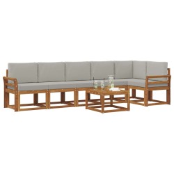 Ensemble de canapés d'extérieur 7 pcs Gris Naturel et Clair 641142641142