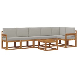 Ensemble de canapés d'extérieur 7 pcs Gris Naturel et Clair 641145641145