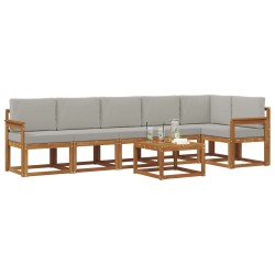 Ensemble de canapés d'extérieur 7 pcs Gris Naturel et Clair 641145641145