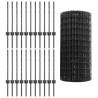Clôture Euro avec poteau 50 x 0,6 m Acier recouvert de PVC Gris 641146641146