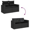 Salon de jardin 7 pcs avec coussins noir résine tressée 641151641151
