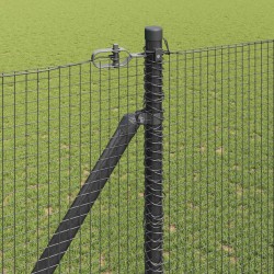 Clôture en fil soudé avec pointes 10 x 1,5 m Gris Maille 641154641154