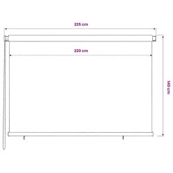 Store roulant d'extérieur 225 (l) x 140 (H) cm couleur terre cuite HDPE 641155641155