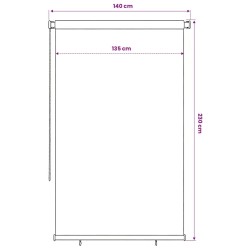 Store roulant d'extérieur 145 (l) x 230 (H) cm vert foncé HDPE 641163641163