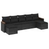 Salon de jardin 7 pcs avec coussins noir résine tressée 641168641168