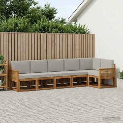 Ensemble de canapés d'extérieur 6 pcs Naturel et gris clair 641173641173