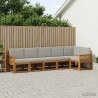 Ensemble de canapés d'extérieur 6 pcs Naturel et gris clair 641173641173