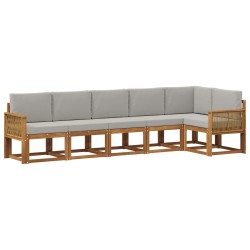 Ensemble de canapés d'extérieur 6 pcs Naturel et gris clair 641173641173