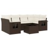 Salon de jardin avec coussins 7 pcs marron résine tressée 641175641175