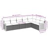 Salon de jardin 7 pcs avec coussins noir résine tressée 641178641178