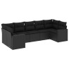 Salon de jardin 7 pcs avec coussins noir résine tressée 641188641188