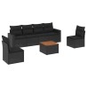 Salon de jardin 7 pcs avec coussins noir résine tressée 641198641198