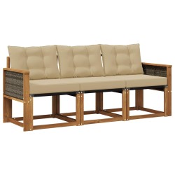 Ensemble de canapés d'extérieur 3 pcs Naturel et Beige 641200641200