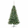 Arbre de Noël artificiel pré-éclairé et boules 180 cm vert 641204641204