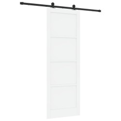 Porte coulissante Blanc et noir 83 x 232 cm Bois de pin massif 641206641206