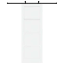 Porte coulissante Blanc et noir 83 x 232 cm Bois de pin massif 641206641206