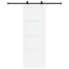 Porte coulissante Blanc et noir 83 x 232 cm Bois de pin massif 641206641206
