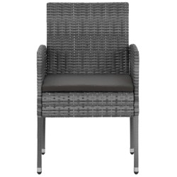 Ensemble à manger d'extérieur 7 pcs Résine tressée Gris 641209641209