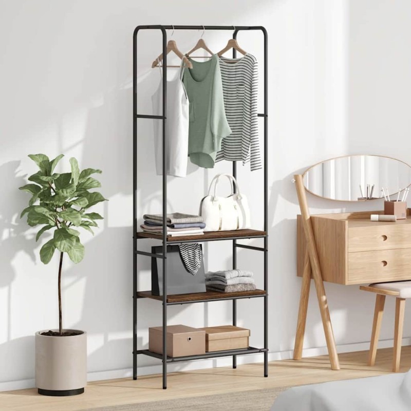 Porte-vêtements Chêne fumé 60 x 30 x 171 cm Bois d'ingénierie 641210641210