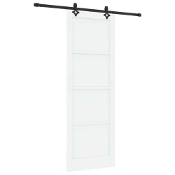 Porte coulissante Blanc et noir 83 x 232 cm Bois de pin massif 641211641211