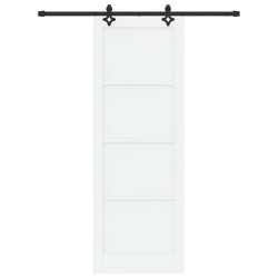 Porte coulissante Blanc et noir 83 x 232 cm Bois de pin massif 641211641211