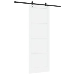 Porte coulissante Blanc et noir 83 x 232 cm Bois de pin massif 641211641211