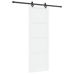 Porte coulissante Blanc et noir 83 x 232 cm Bois de pin massif 641212641212