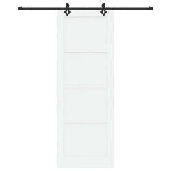 Porte coulissante Blanc et noir 83 x 232 cm Bois de pin massif 641212641212