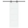 Porte coulissante Blanc et noir 83 x 232 cm Bois de pin massif 641212641212