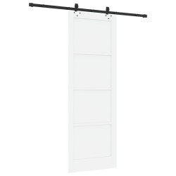 Porte coulissante Blanc et noir 83 x 232 cm Bois de pin massif 641212641212