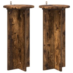 Support de Plante 2 pcs Chêne fumé 29,5 x 29,5 x 60 cm 641214641214