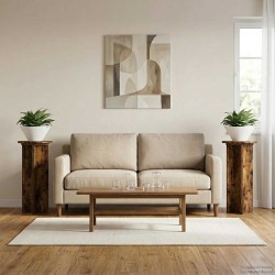 Support de Plante 2 pcs Chêne fumé 29,5 x 29,5 x 60 cm 641214641214