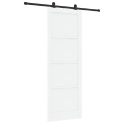Porte coulissante Blanc et noir 83 x 232 cm Bois de pin massif 641215641215