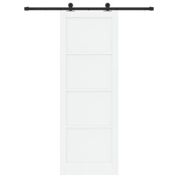 Porte coulissante Blanc et noir 83 x 232 cm Bois de pin massif 641215641215