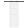 Porte coulissante Blanc et noir 83 x 232 cm Bois de pin massif 641215641215