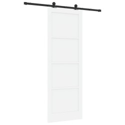 Porte coulissante Blanc et noir 83 x 232 cm Bois de pin massif 641215641215