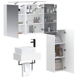 Ensemble d'armoire de salle de bain 4 pcs Blanc 641218641218