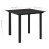 Table à dîner de jardin Noir 80x80x74 cm Acier et verre 641221641221