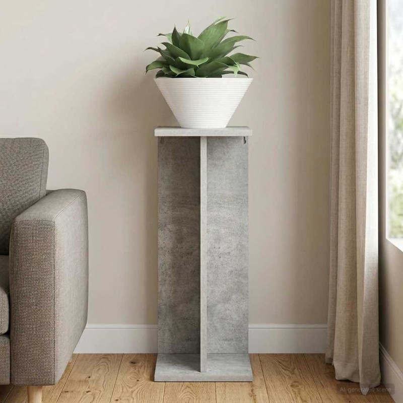 Support de Plante Gris Béton 25 x 25,5 x 60,5 cm 641222641222