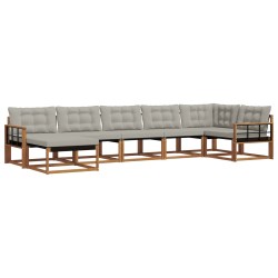 Ensemble de canapés d'extérieur 7 pcs Gris Naturel et Clair 641225641225
