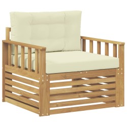 Canapé d’extérieur Polyester Blanc et crème 641229641229