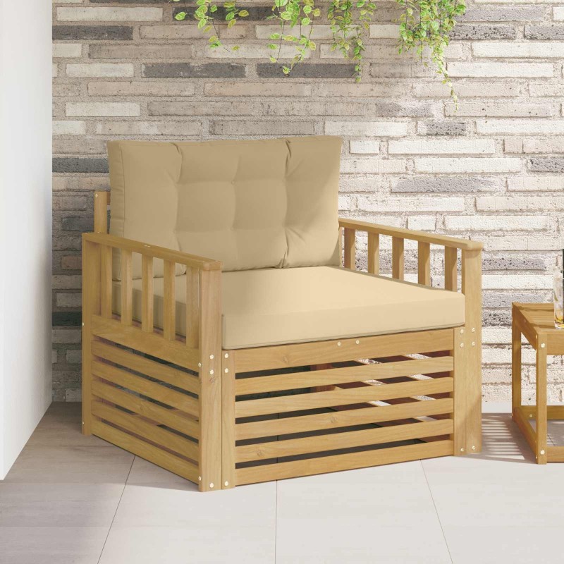 Canapé d’extérieur Polyester Blanc et beige 641230641230