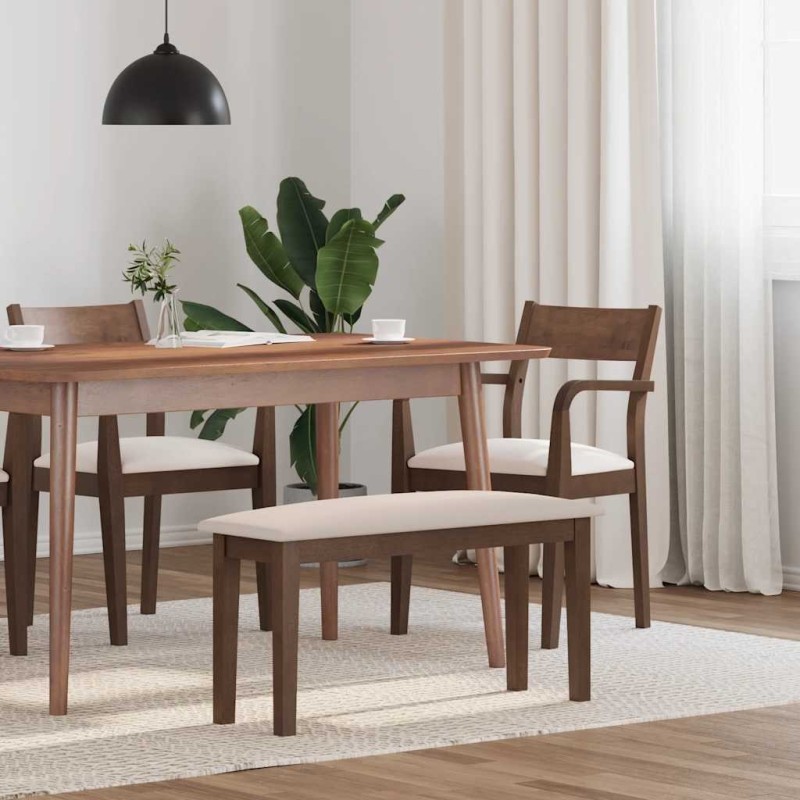 Banc 90 cm marron bois massif caoutchouc 641231641231
