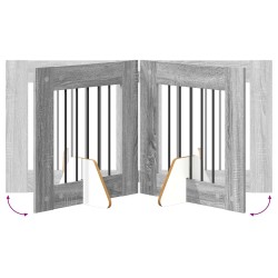 Porte de chien pliable avec supports 6 pcs Sonoma gris 362 cm 641234641234