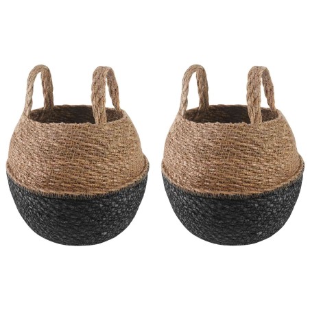 Pot de plante avec poignées 2 pcs Noir Ø 22 x 20 cm 641240641240