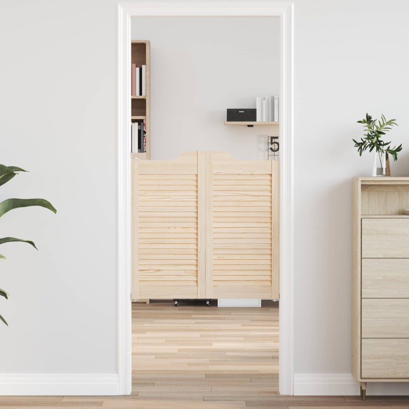 Portes battantes 2 pcs Naturel Bois de pin massif 641242641242
